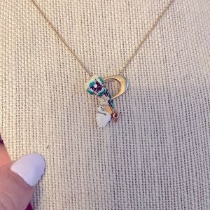 Les Nereides Blossom Alphabet Pendant Letter "P" Necklace